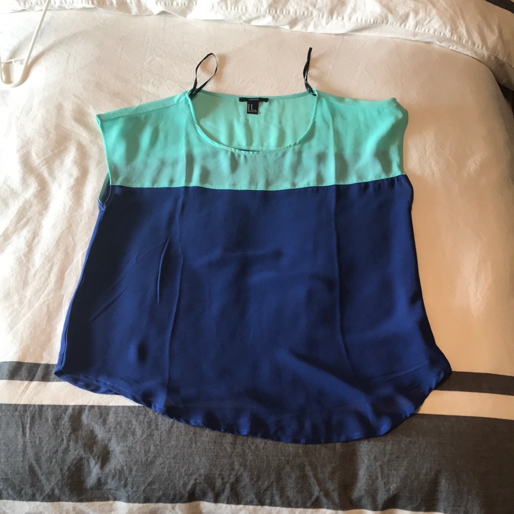 Blue sheer top
